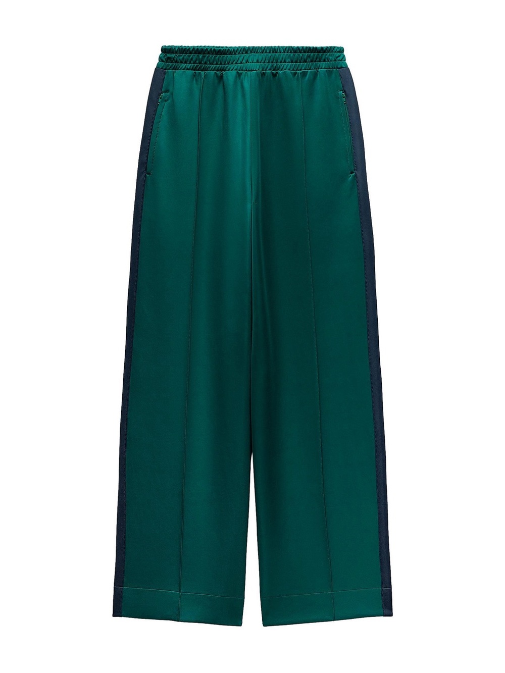 Zara Emerald Green Wide Leg Track Pants Size Medium